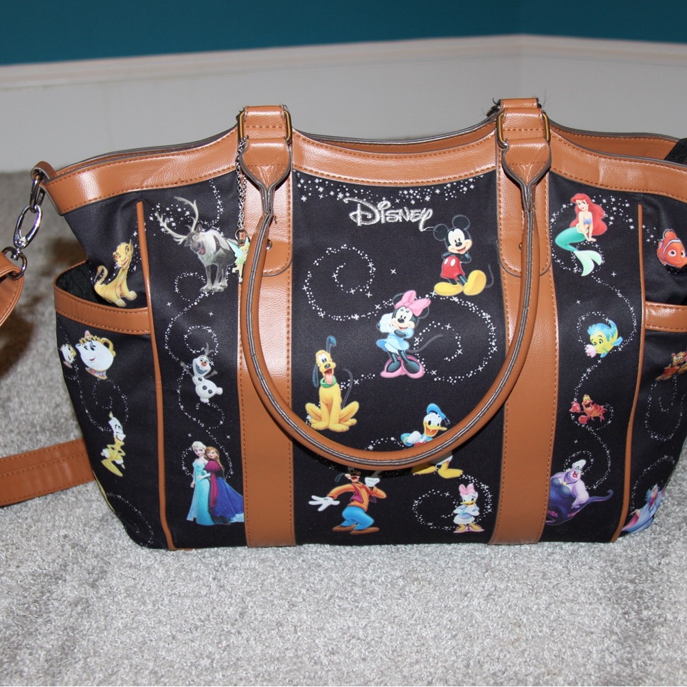 The Bradford Exchange Disney Character Print Women's Bag - Black and Brown
